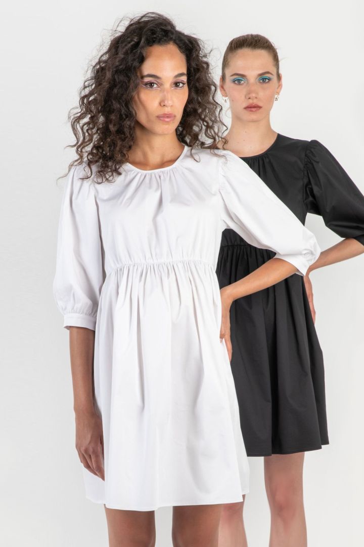 Mini Umstandskleid mit 3/4 Puffärmeln