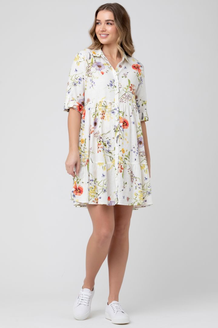 Maternity and Nursing Dress with Floral Print