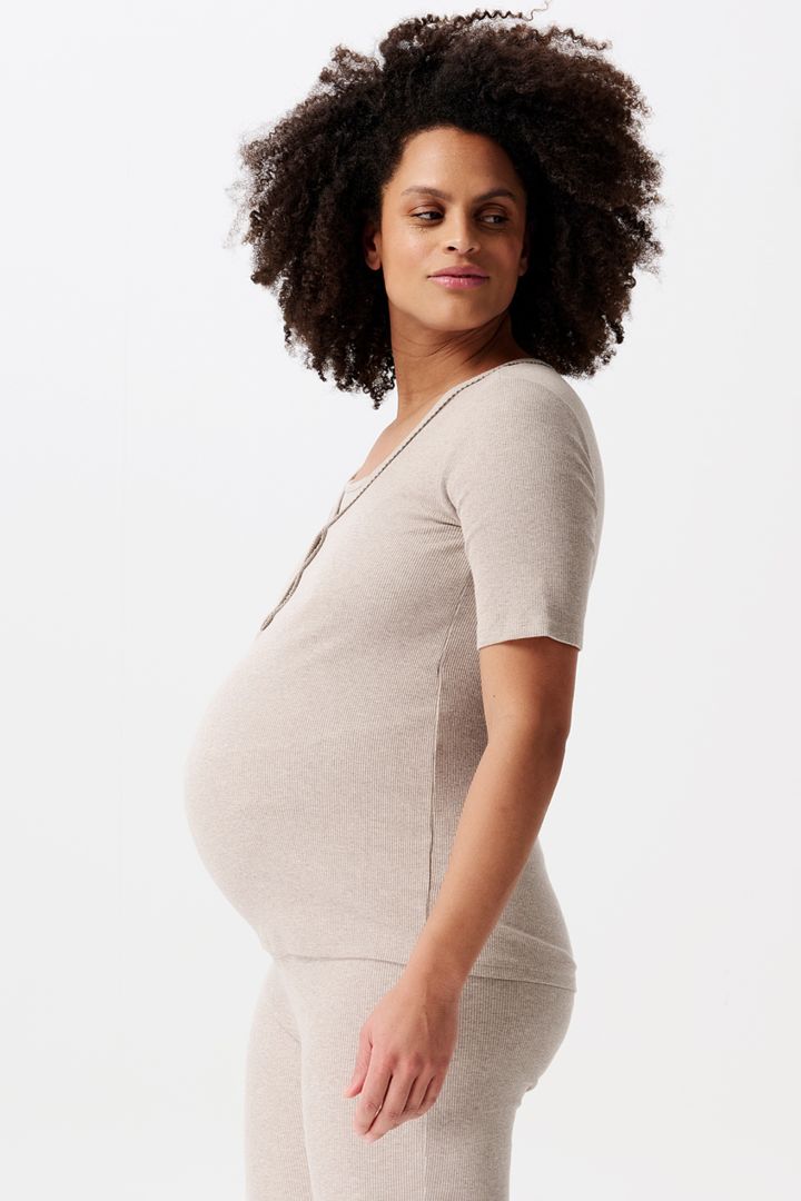 Organic Ripp Umstands- und Stillshirt sand