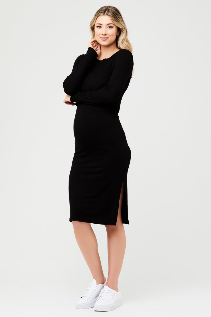 2 in 1 Rippstrick Umstands- und Stillkleid