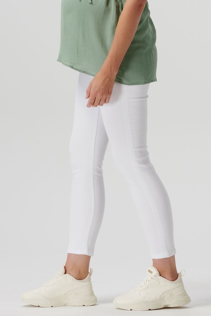 Cropped Umstandsjeans weiß