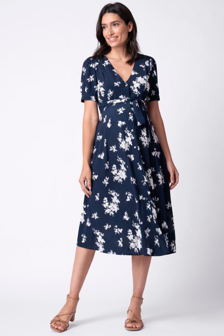 Maternity and Nursing Dress with Floral Print
