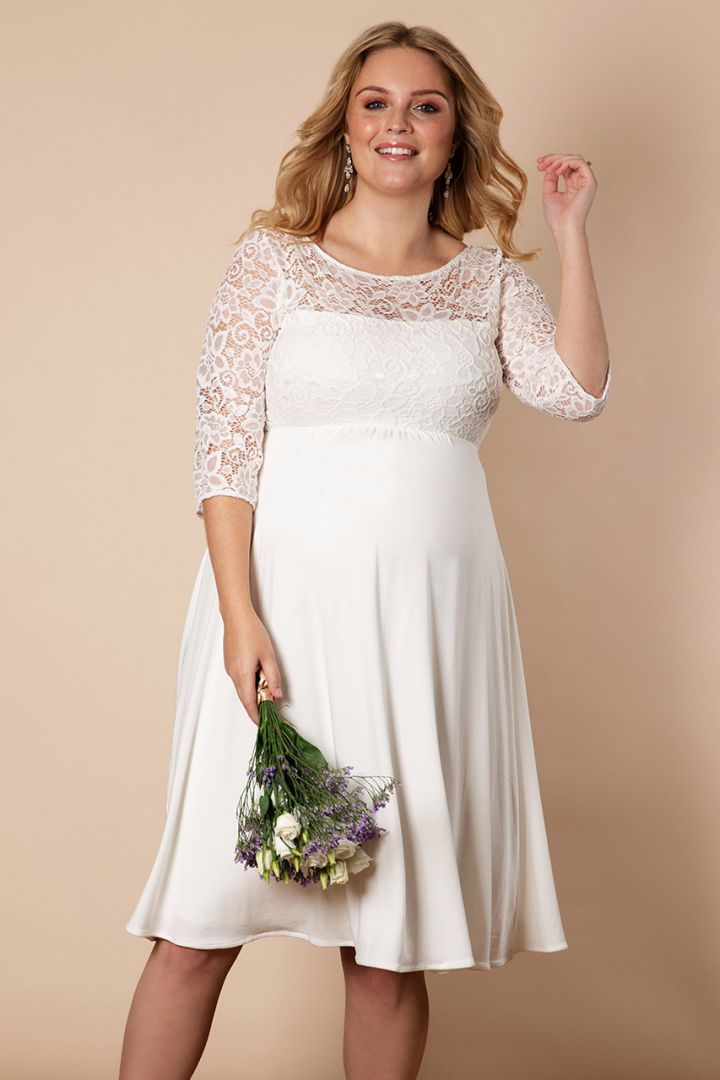 Plus Size Umstandsbrautkleid mit Rückenausschnitt