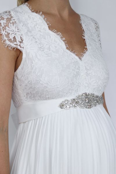 Brautkleid Schärpe mit Art Deco Schmucksteinen elfenbein