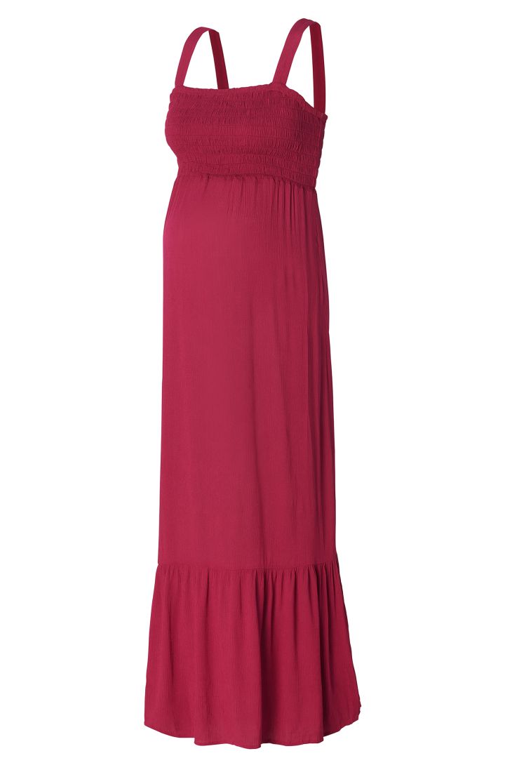 Maxi Umstandskleid mit gesmocktem Oberteil