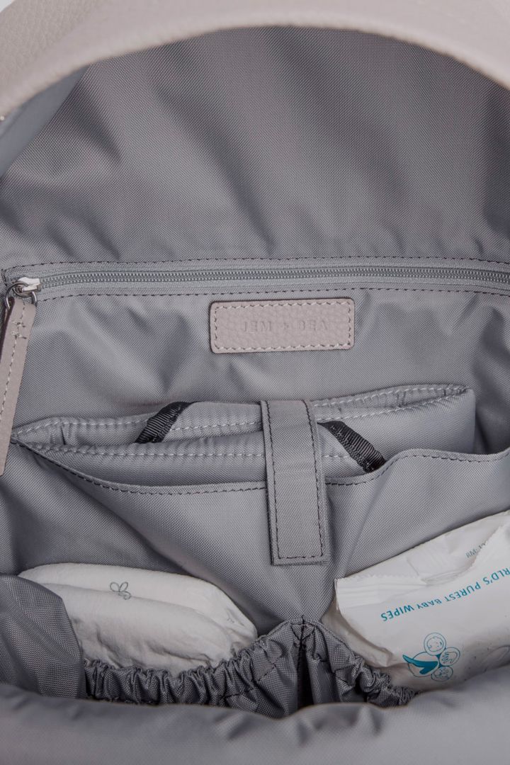 Luxe Wickelrucksack aus Kalbsleder grau