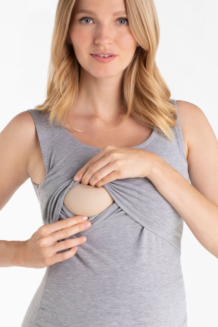 Doppelpack Organic Umstands- und Stilltops grau/schwarz