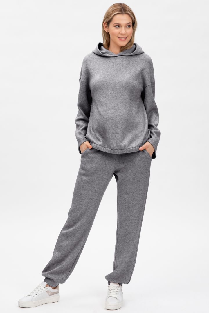 Soft Knit Maternity Hoodie grey