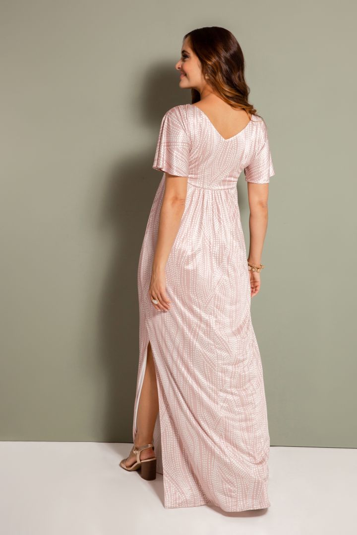 Long Kimono Maternity Dress rose/white