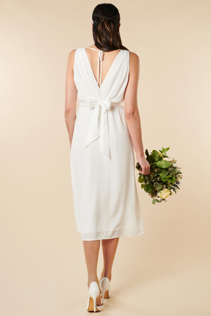 Umstandsbrautkleid mit Cache Coeur Ausschnitt