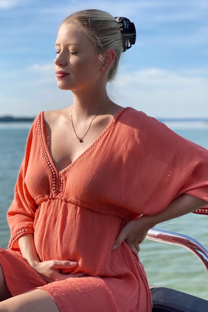 Umstands-Kaftan aus Crepe Viskose