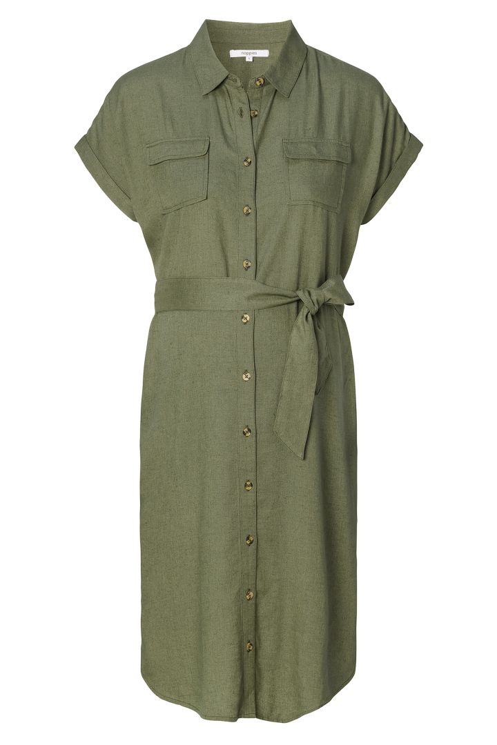 Umstands- und Still-Hemdblusenkleid khaki