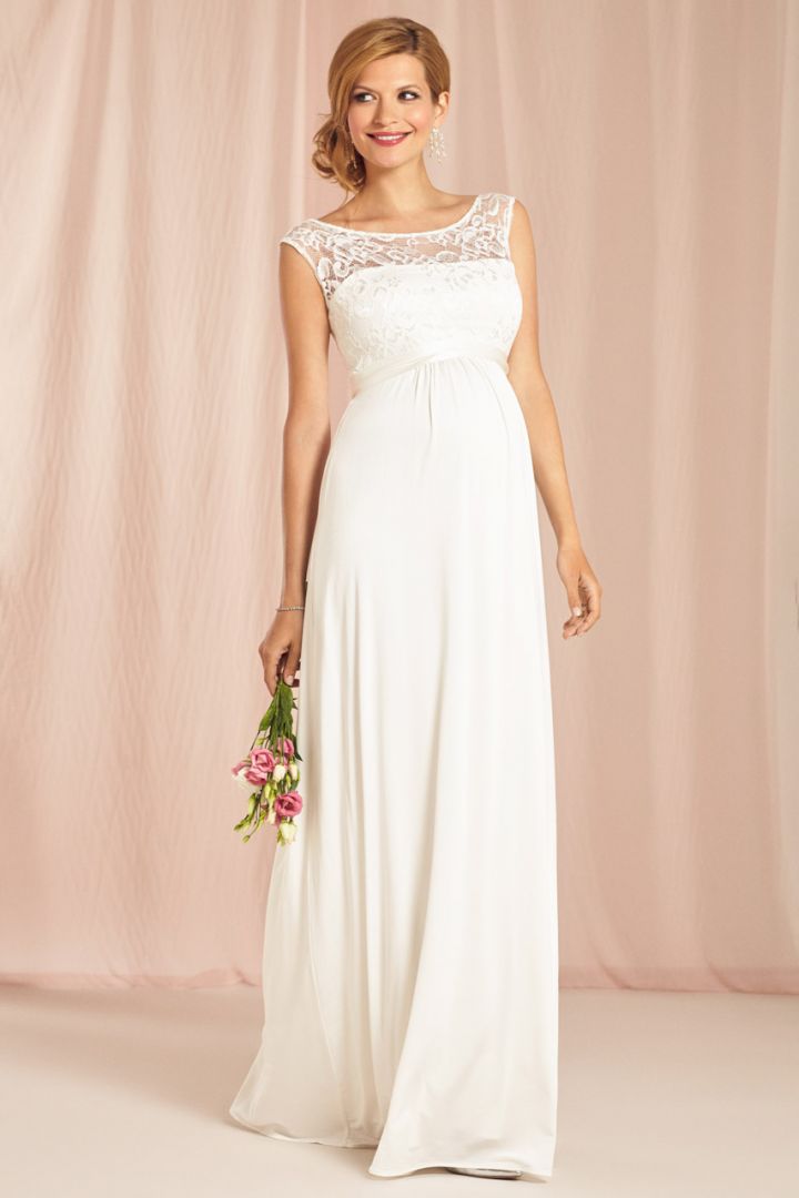 Maternity Wedding Dress with open Back Long