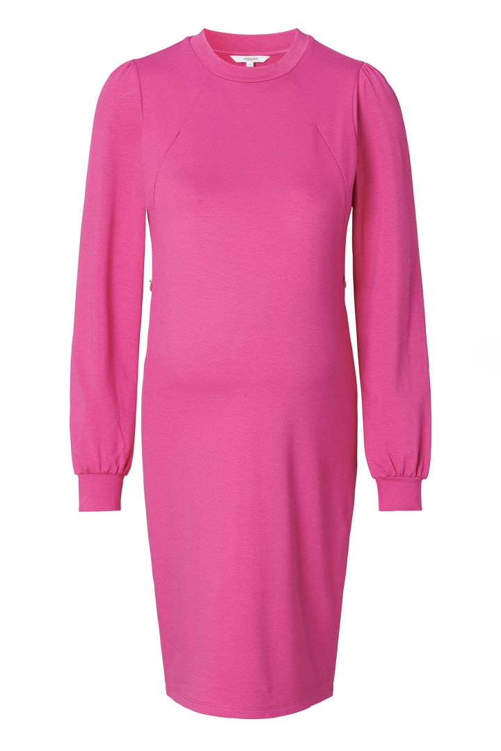 Ecovero Umstandskleid mit Stillöffnungen fuchsia