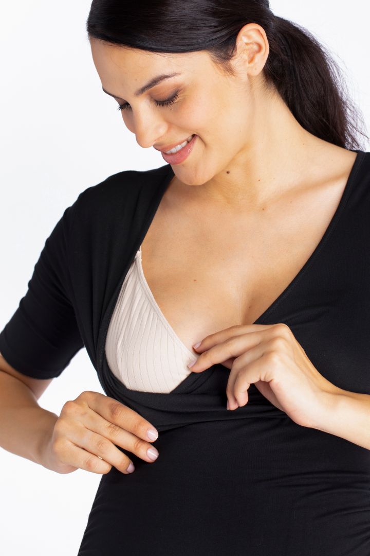 Eco Viskose Umstands- und Stillshirt schwarz