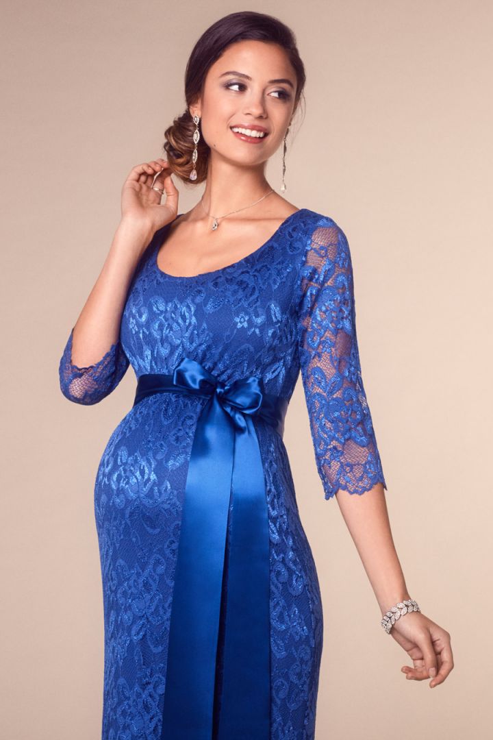 Umstandsspitzenkleid royal blau lang
