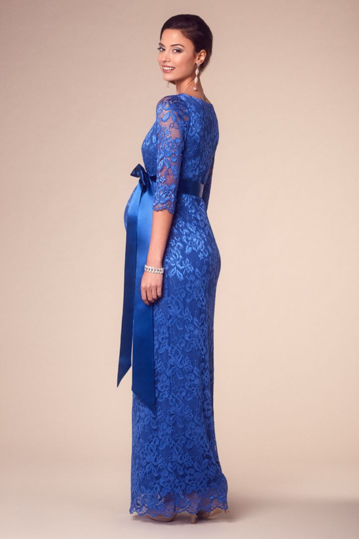 Umstandsspitzenkleid royal blau lang