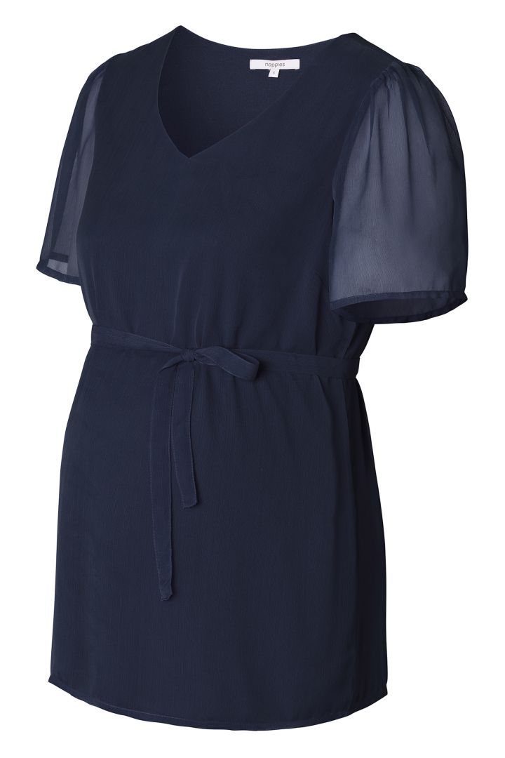 Eco Chiffon Maternity Blouse navy