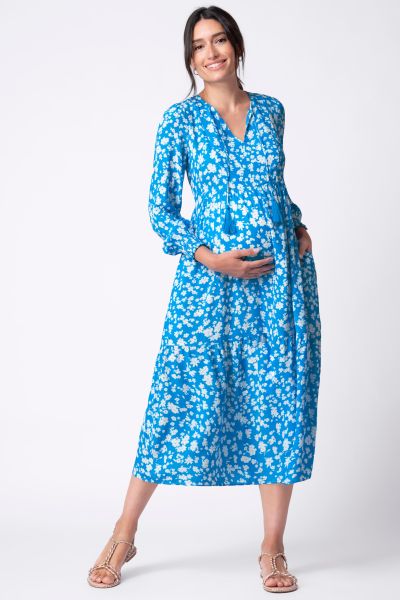 Midi Umstands- und Stillkleid mit Quasten