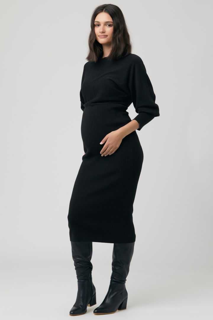 Maternity knit Dress with Balloon Sleeves
