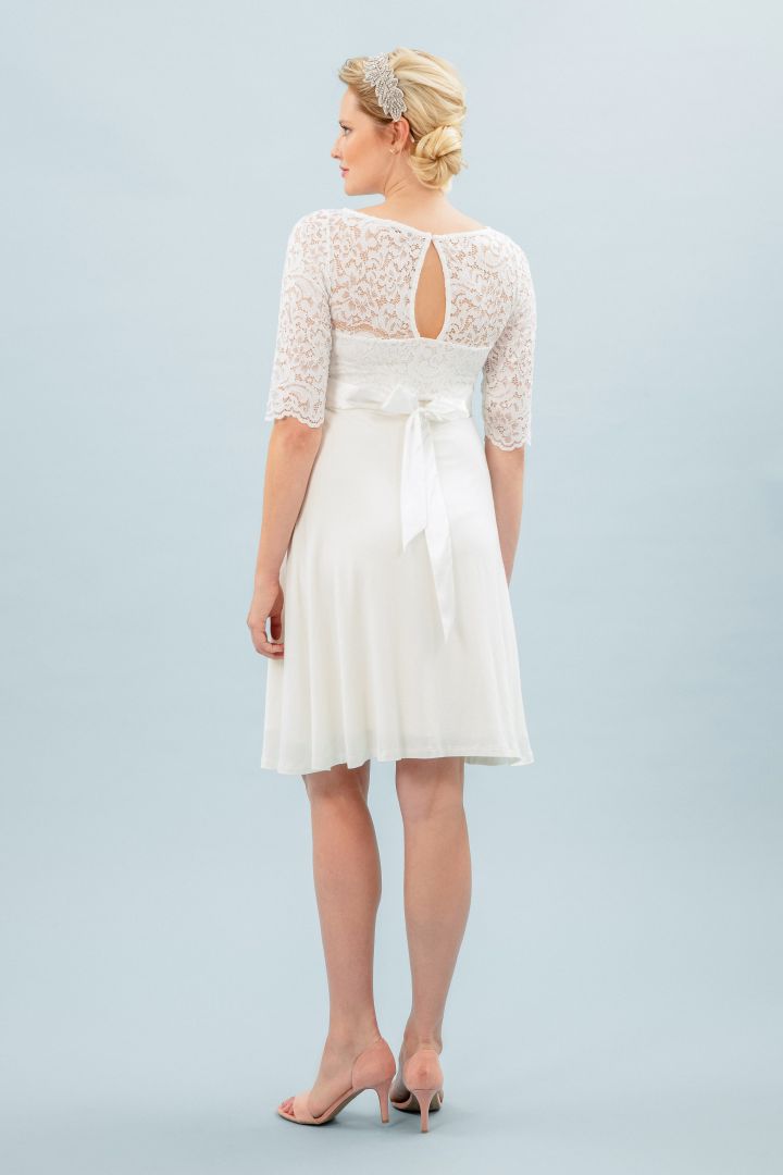 Umstandsbrautkleid in A-Linie mit Rückenausschnitt