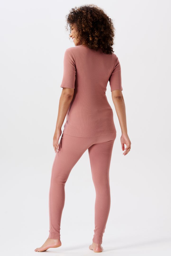 Organic Ripp Umstands- und Stillshirt light terracotta