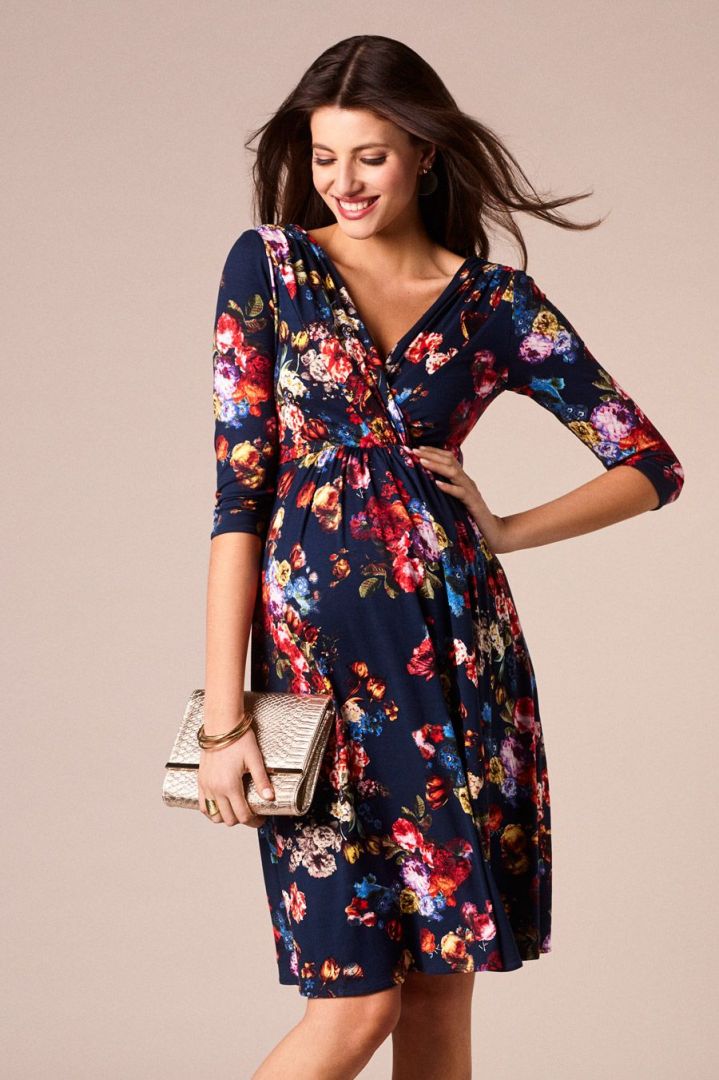 Festive Maternity Dress midnight garden