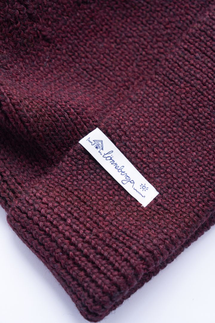 Rib Knit Boobl Hat with Merino Wool bordeaux