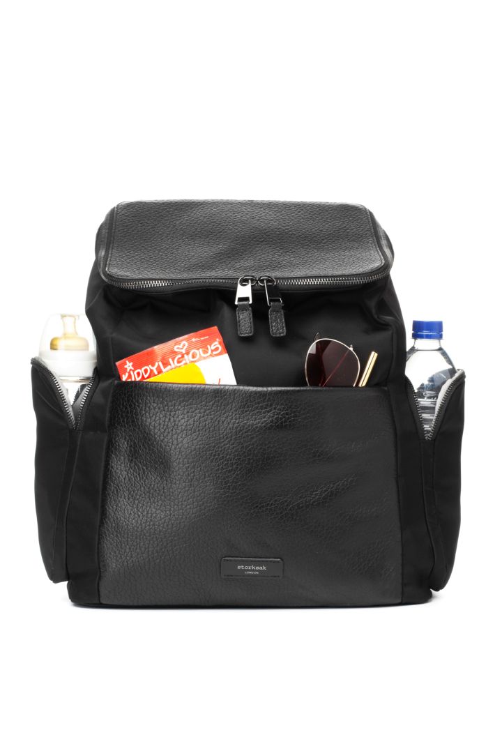 Storksak Wickelrucksack mit Leder und Hardware anthrazit