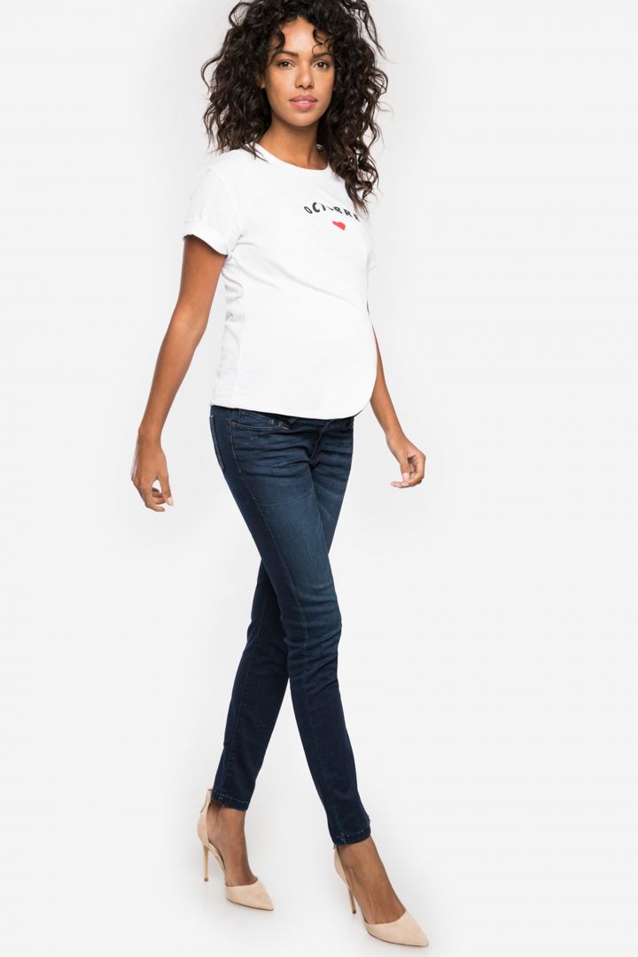 Slim Fit Maternity Jeans with Seamless Band denim