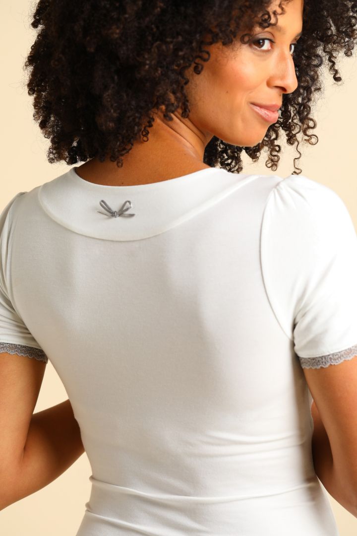 Modal Maternity and Nursing Shirt off-white