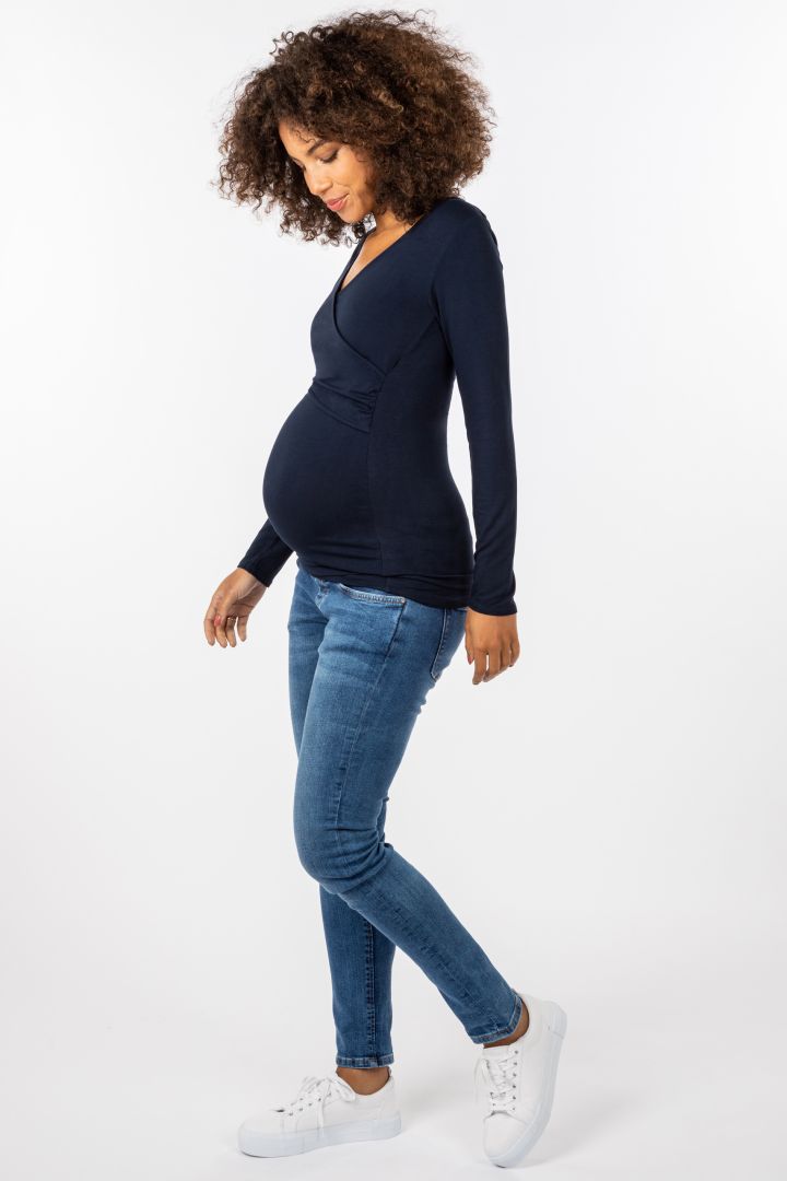 Eco Viskose Umstands- und Stillshirt navy