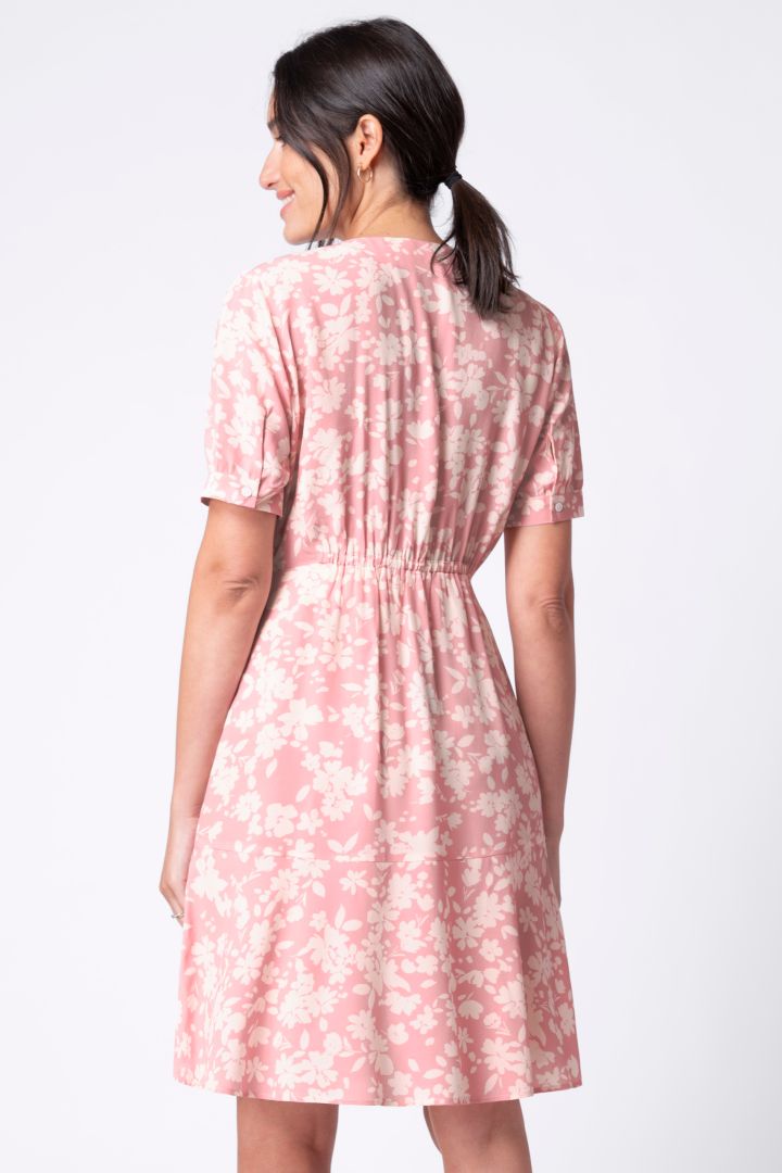 Umstands- und Stillkleid mit Blumenprint rosa