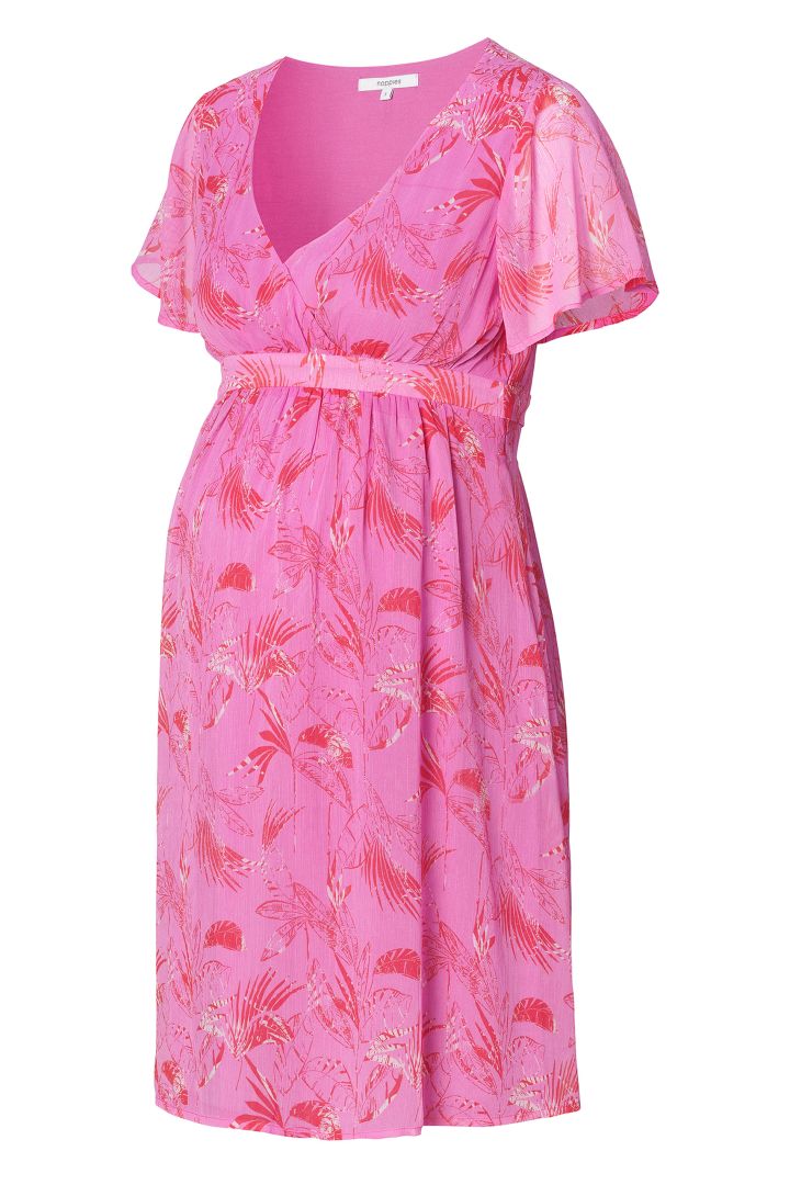 Eco Chiffon Umstands- und Stillkleid mit Print