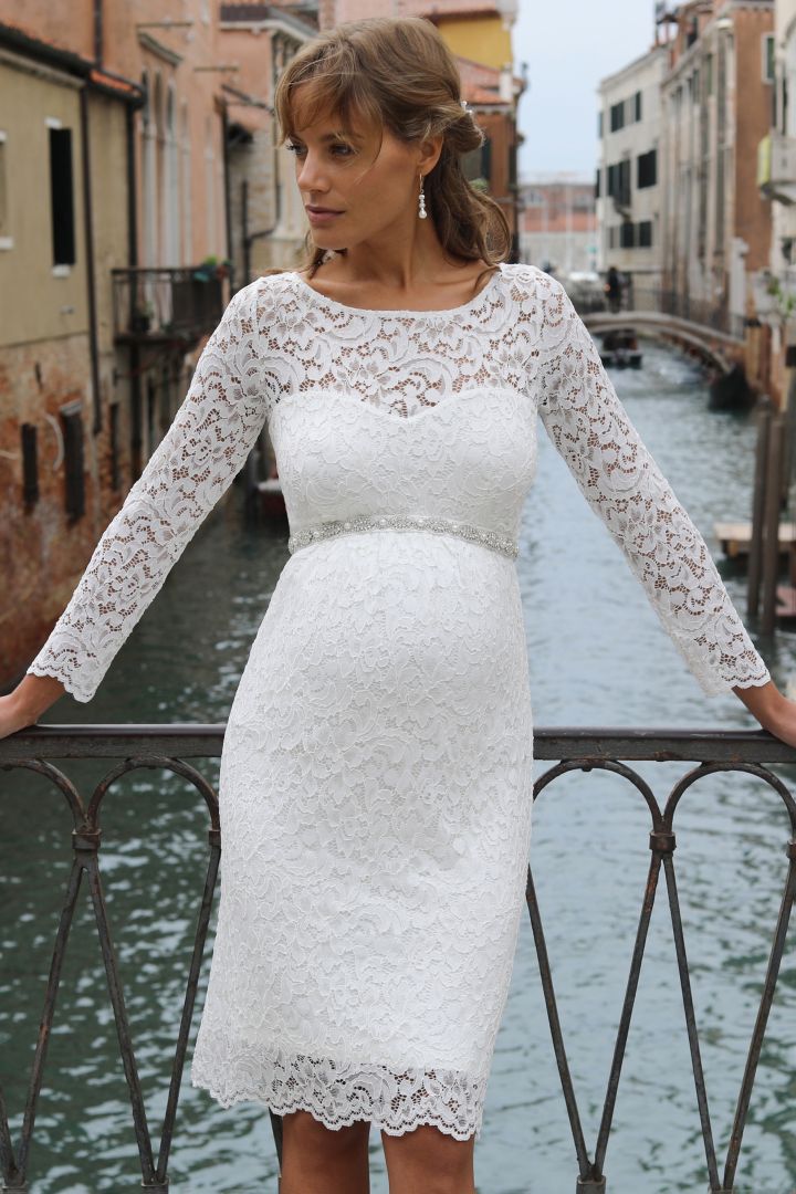 Brautkleid Schärpe mit Ziersteinbesatz elfenbein