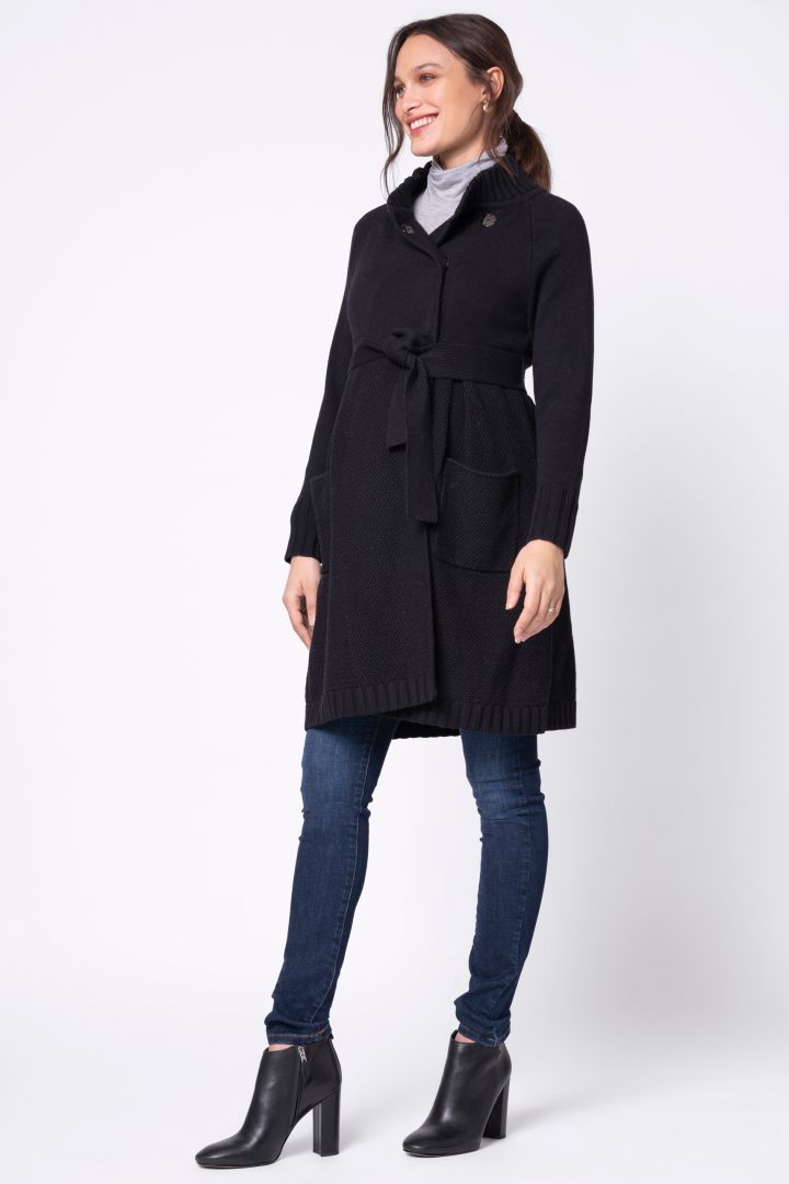 Umstands-Strickmantel mit Gürtel