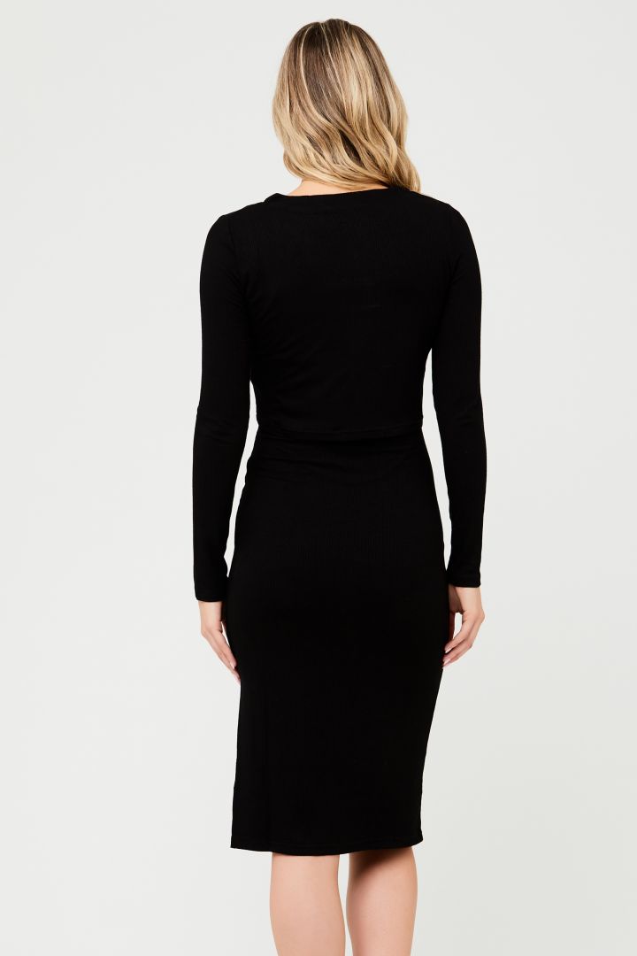 2 in 1 Rippstrick Umstands- und Stillkleid