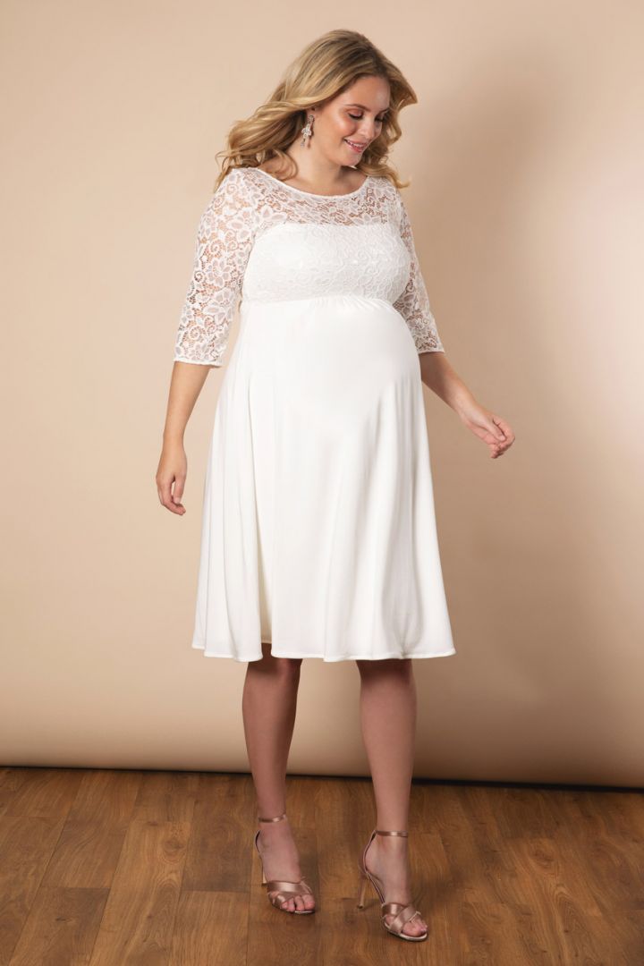 Plus Size Umstandsbrautkleid mit Rückenausschnitt