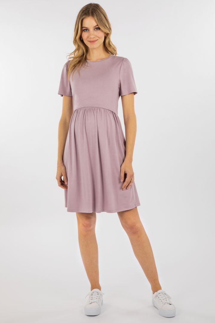 Eco Viskose Umstands- und Stillkleid flieder