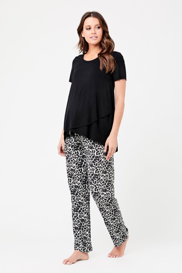 Maternity Pyjama and Lounge Trousers with Leopard Print