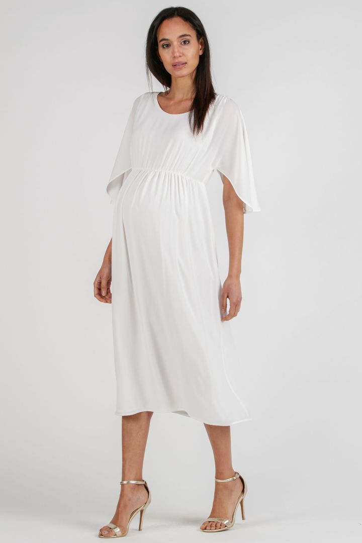 Midi Umstandsbrautkleid aus Chiffon