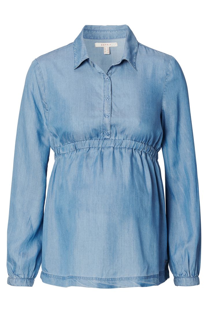 Tencel Maternity and Nursing Tunic Denim-Style