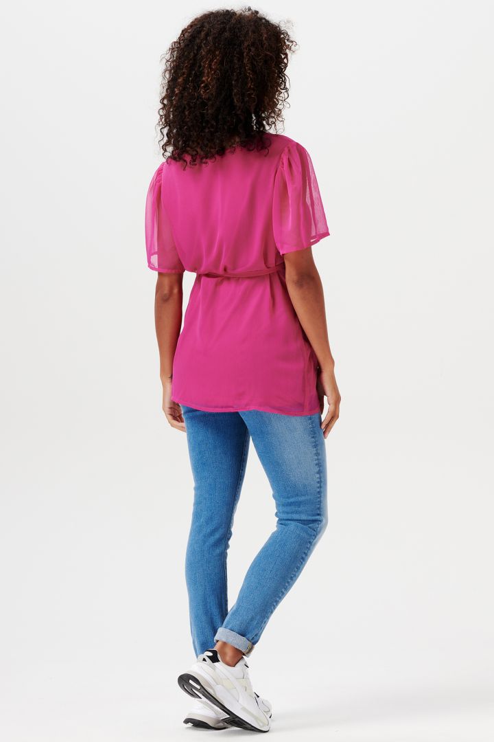 Eco Chiffon Umstandsbluse fuchsia