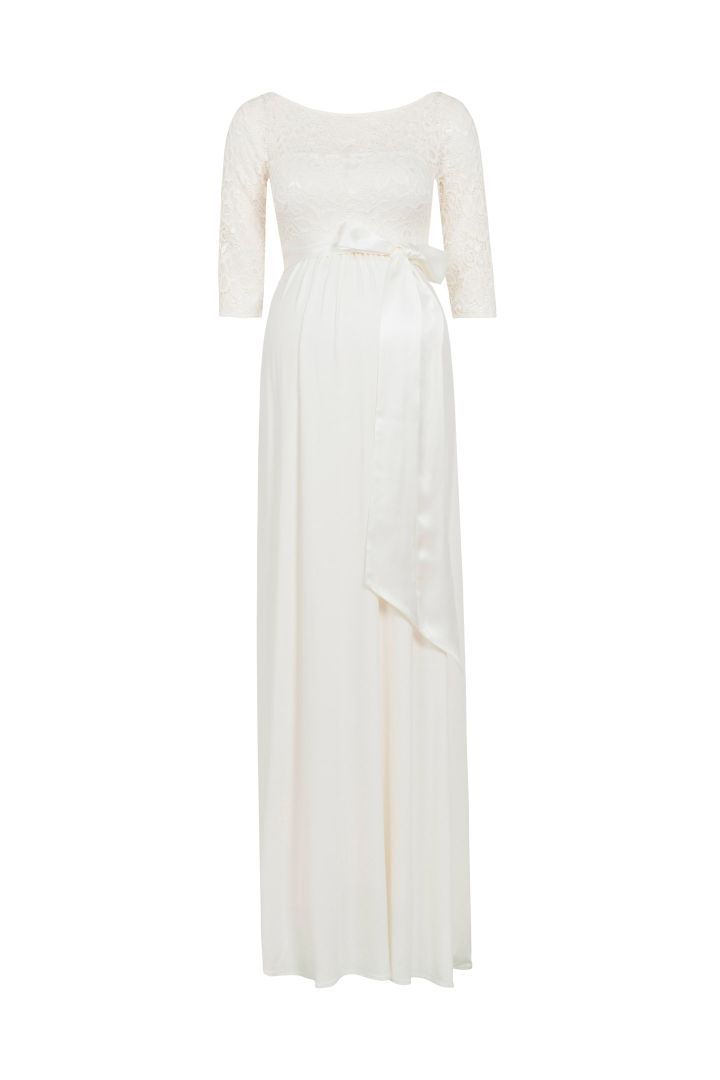 Umstandsbrautkleid mit Rückenausschnitt lang