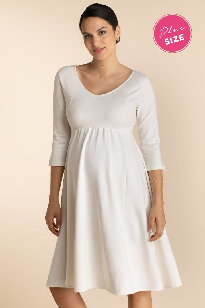 Ecovero Plus Size Umstandsbrautkleid mit V-Ausschnitt