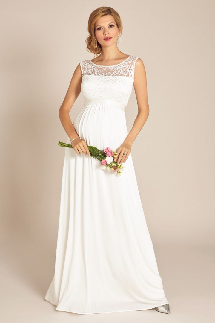 Maternity Wedding Dress with open Back Long