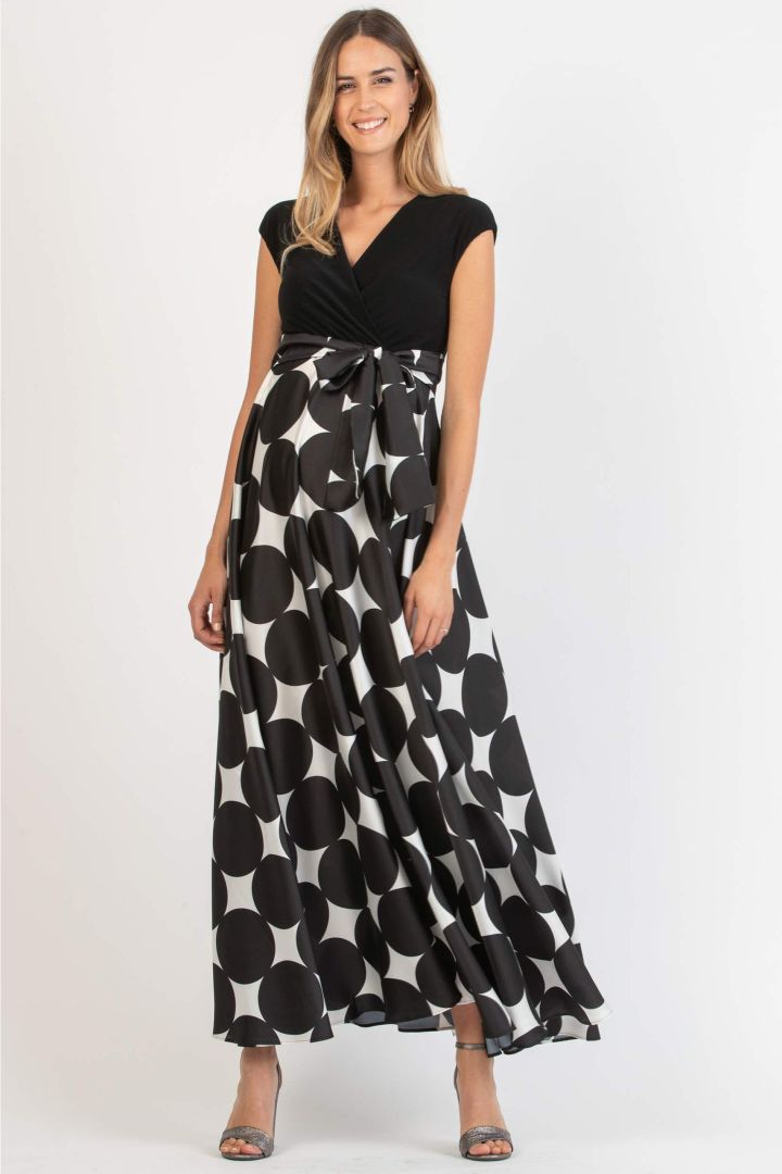 Eco Polka Dot Umstands- und Stillkleid mit Satinrock