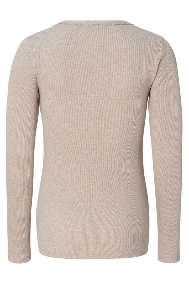 Organic Ripp Umstands- und Stillshirt langarm sand