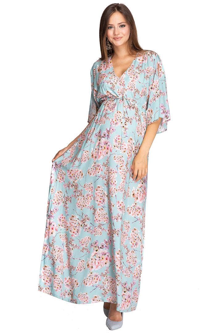 Maxi Maternity Dress Cherry Blossoms