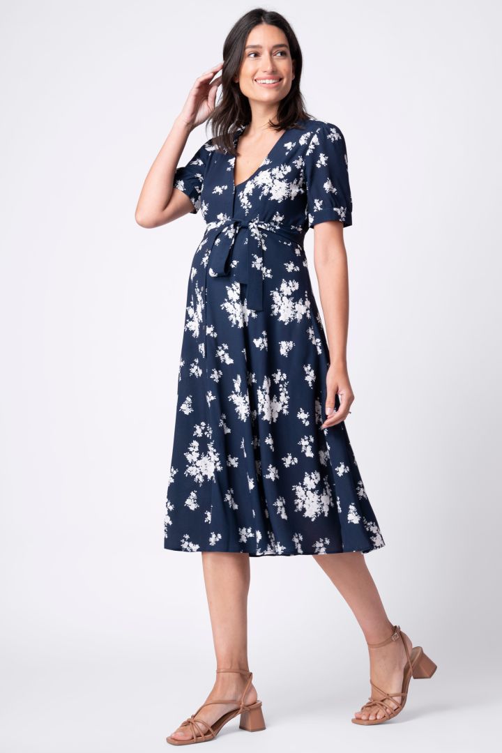 Maternity and Nursing Dress with Floral Print